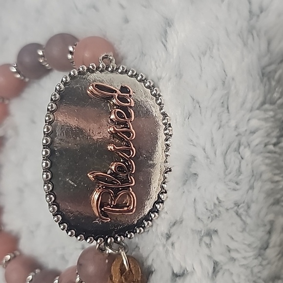 Blessed Antique Style Stretch Bracelet - NEW - Picture 2 of 4